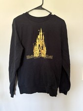 Walt Disney World Sweatshirt, Castle Image, Gold And Black, Size Small
