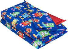 Kids Cotton Nap Mat Cover   Soft, Sewn-In Flap, Durable  Fits 1.5" Vinyl Sleep