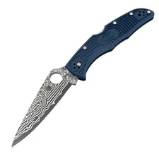 Spyderco Knifejoy Exclusive Endura C10FPNBD - Blue FRN - Damascus VG10
