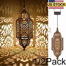 Hanging Solar Lights Outdoor Garden Decorative Solar Lantern Waterproof Metal