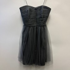 J.Crew Strapless Gray Tulle Dress Ruching Tulle Sz 0