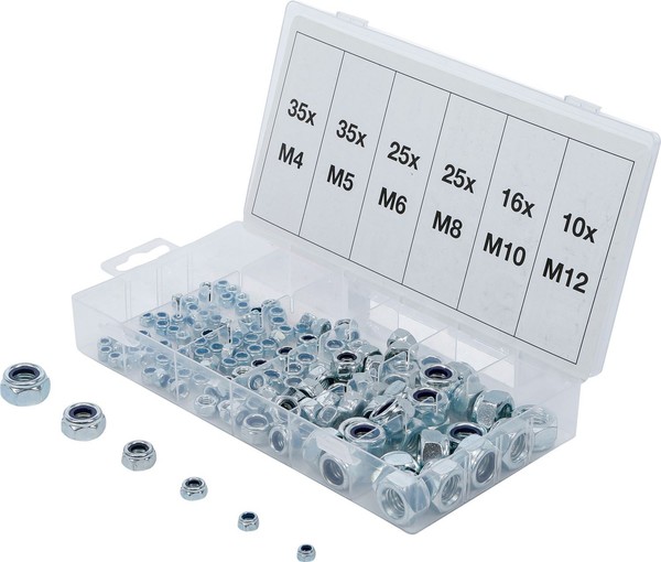 Bgs Selbstsichernde Muttern Sortiment 146Tlg M4-M12 Sicherungsmuttern Sicherung-image
