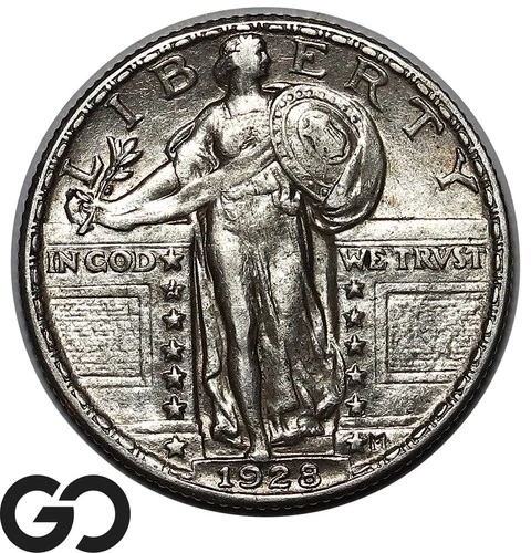 1928 Standing Liberty Quarter, Choice AU+