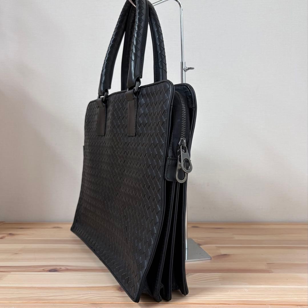BOTTEGA VENETA Intrecciato Leather Tote Briefcase Business Bag Black A4 From Jp thumbnail 4
