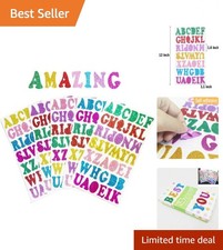 5 Sheets 210PCS Colorful Glittery Foam Self Adhesive Letters Stickers,Foam Le...