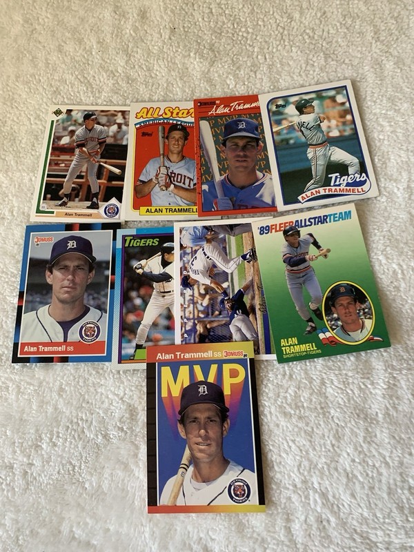 9 Card Lot Of Alan Trammell Detroit Tigers  HOF