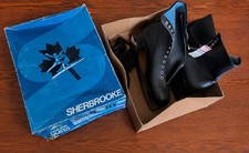 Sherbrooke Men's Figure Skates Size 10 Black Vinyl Vintage 241 New Old Stock