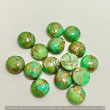 Natural Green Copper Turquoise Round Cabochon Loose Calibrated Gemstone 3mm-20mm