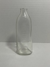 Vintage Clear Glass 8 oz Nursing Baby Bottle with Embossed Measurement Markings
