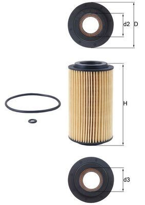 MAHLE OX 153D1 Oil Filter Fits Opel Sintra Frontera B Omega B Signum Hatchback