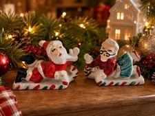 Vintage Japan Santa Mrs Claus Peppermint Slei...