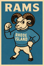 o Rhode Island Rams NCAA Mascot Logo Poster 12x8in Metal Sign Vintage