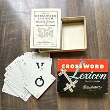 Parker Brothers Vintage Crossword Lexicon Card Game w/ Box Rule Booklets