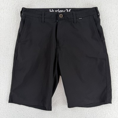 Hurley Phantom Shorts Mens 30 Black Chino Walkshort 9 Inseam Quick Dry Stretch