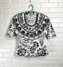 GIANNI VERSACE VINTAGE JACKET 1989 TOP LIGHT Women’s SZ M IT 44 PRINT FLOWERS