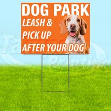 DOG PARK 18x24 Yard Sign Pets Plastic Corrugated WITH STAKE USA YS07903