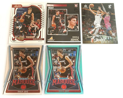 Nikola Jovic - 2022-23 Miami Heat RC Rookie Card Lot of 5 - Base, Parallel
