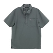 FIGS Men's Lima Polo Short Sleeve Scrub Top Technical Collection Gray SMALL