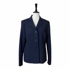 Pendleton Savvy Stretch Wool 3 Button Notch Lapel Blazer Jacket Navy Size 12