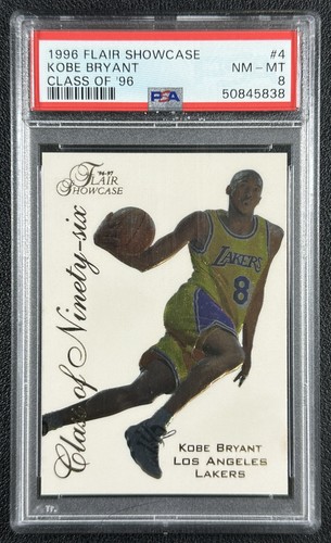 KOBE BRYANT PSA 8 1996-97 FLAIR SHOWCASE #4 ROOKIE CLASS OF '96 RC LAKERS 838