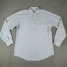 Brooks Brothers Shirt Mens 16.5 Blue Plaid Dress Button Up Long Sleeve 