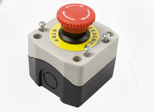 B1GLMB Red 22mm 1NC Push Button Self Locking Emergency Stop Switch Control Box