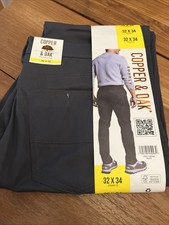 Copper Oak Men's Tech Utility Pant Straight Fit Dark Gray Size 32 X 34. E1
