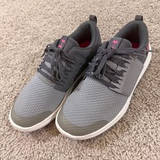 Under Armour Charged Assert Youth Size 6Y Gray Pink Sneakers