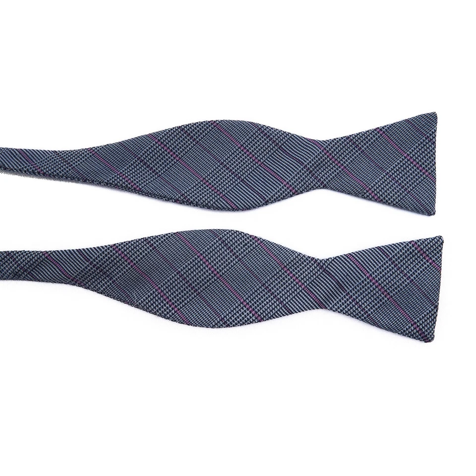 Pajarita de lana de seda Saddlebred para hombre Glen a cuadros Foto 3 de 4