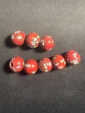 8 Millefiori glass beads - B1489 Handmade Rare - 15mm