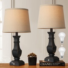 Dimmable Table Lamps Set of 2, Rustic Farmhouse Table Lamps for Living Room B...
