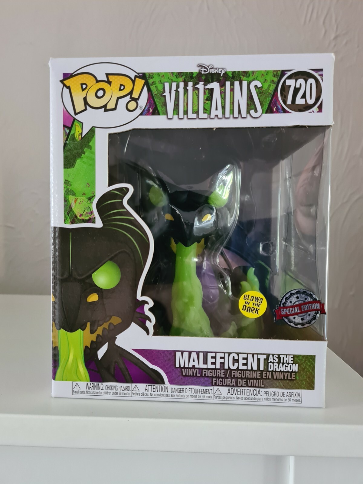 Funko Pop! Villanos De Disney - Maléfica Como El Dragón (Gitd) #720
