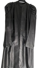 Morteza Pashai Lamb Leather Black Coat Lining Pockets Size 40 Uk10 Vintage Used