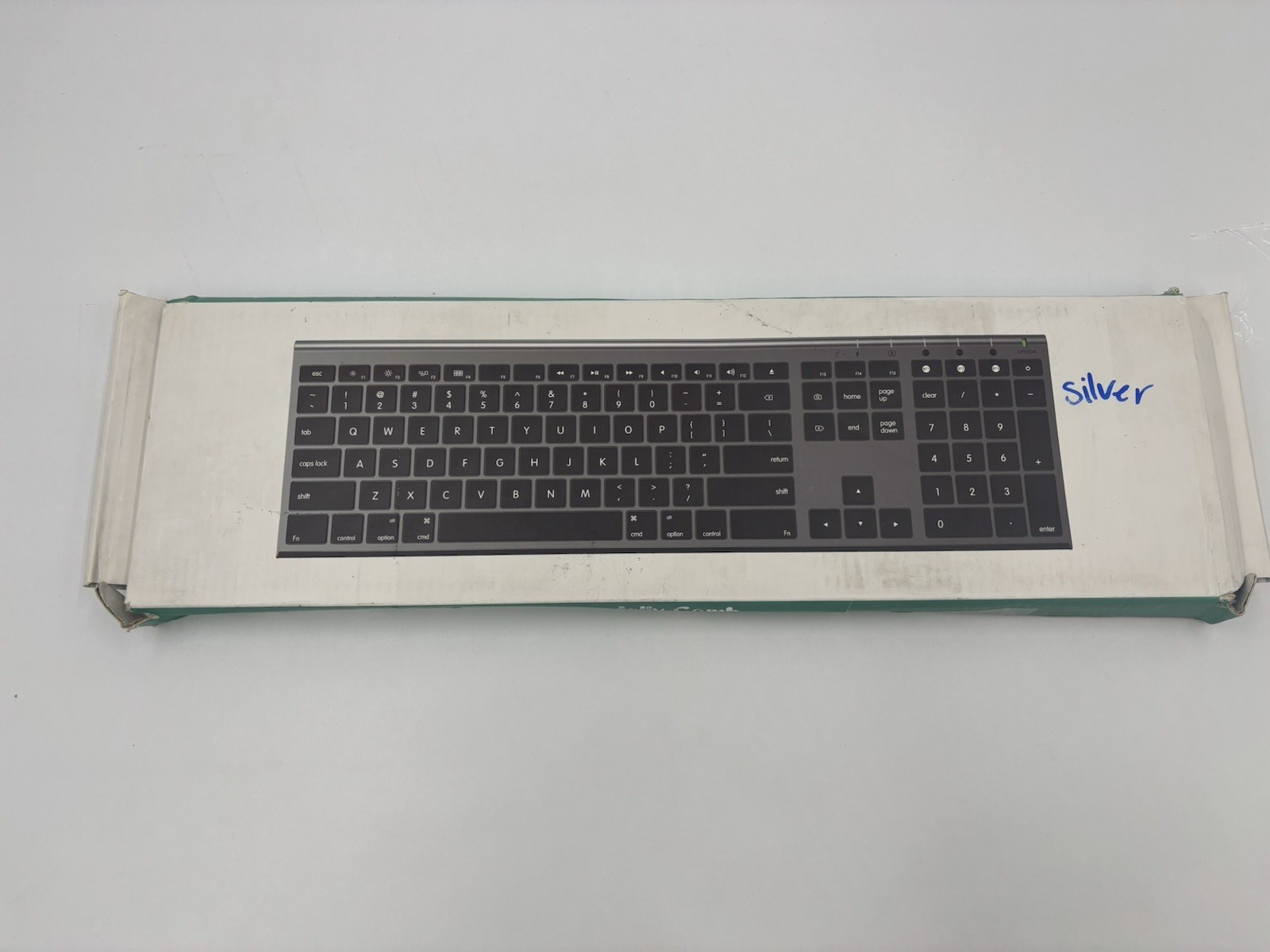 New Open Box Jelly Comb Keyboard Space Silver & White Rechar
