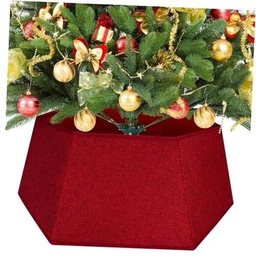 26in Foldable Christmas Tree Skirt Collar Stand for Festive Decorations  