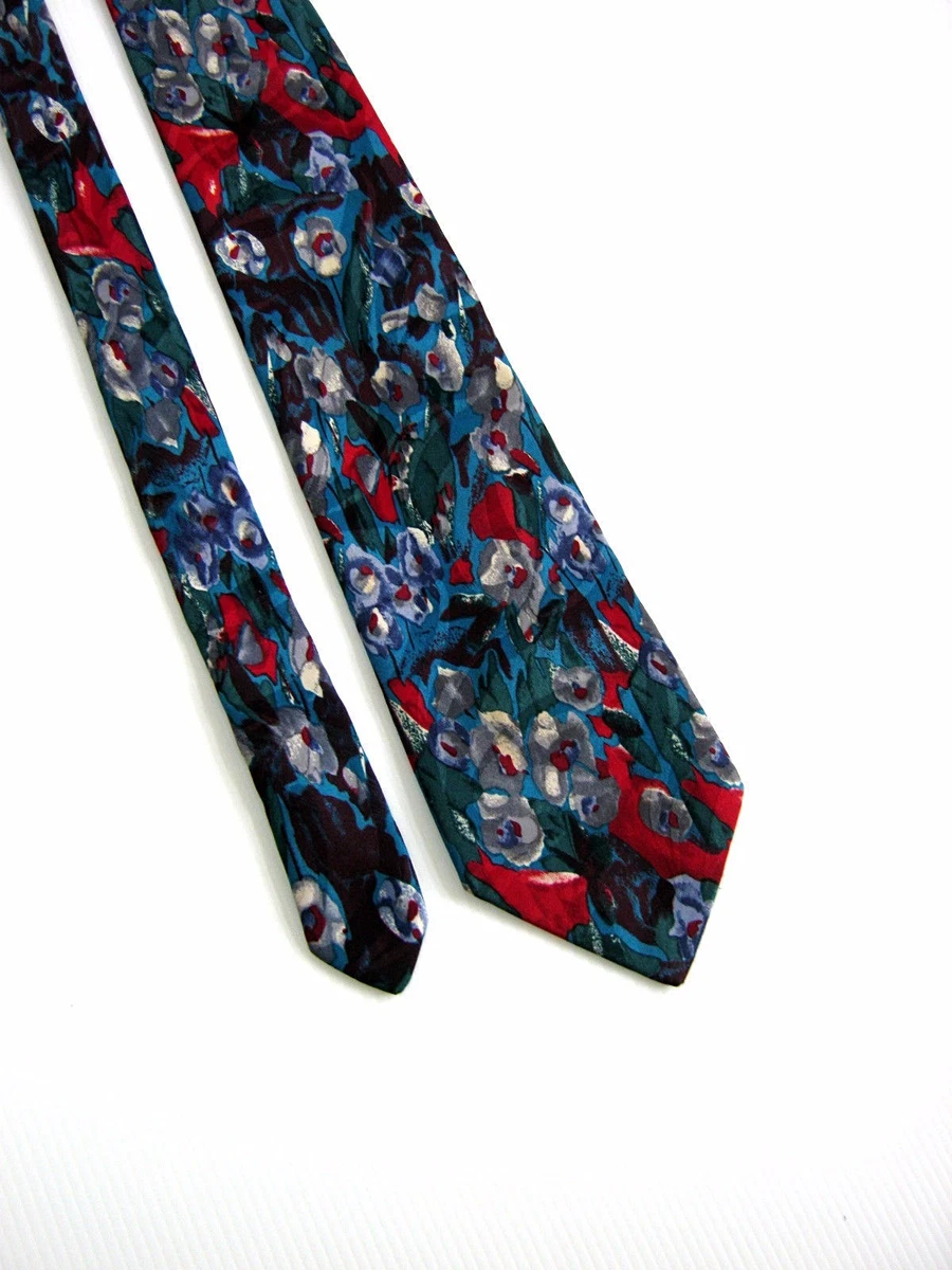 Cravate Homme Jacques Feraud En Pure Soie - Motif Cachemire/paisley Bleu Et Vert, Occasion