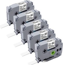 5PK Brother P-Touch TZ-231 TZe-231 12mm Label Tape Black on White 1/2" PT-D210