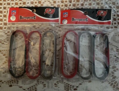 Lot Of 2 Sets NFL Football Tampa Bay Buccaneers Wrist Band 3Bracelets *Stretch*