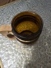 Vintage 5" Souvenir Beer Mug Brown Glass Wood Handle Arkansas Taiwan  — photo 2