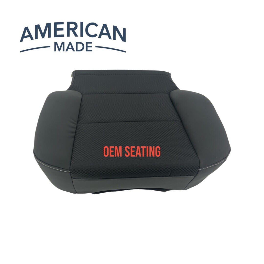 2014-2019 Chevy Silverado 1500/2500/3500 Driver Side Bottom Seat Cover - Jet Black Cloth, OEM Replacement