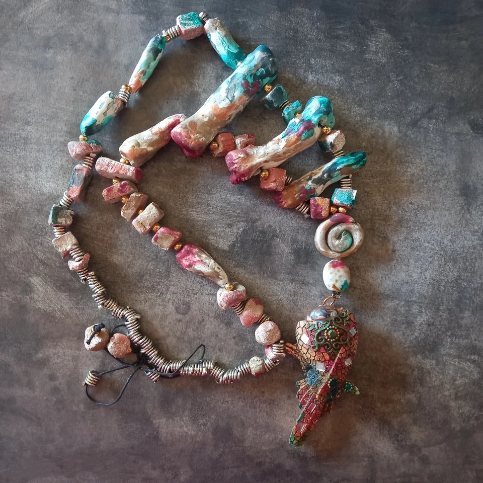 collar de moda joyería primitiva diseño mínimo colgante primitivo art nouveau  Foto 2 de 4