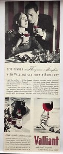 1946 Valliant & Son Vineyards California Burgundy Wine Original Print Ad Life