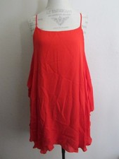 Anthropologie Love Sam Red Silk Chiffon Ruffle Dress S EUC  CG