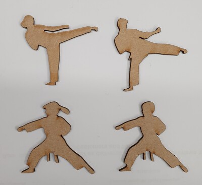 MDF Karate Formen 4 Größen zur Auswahl, Basteln, Malen, Ausstellen, Verzieren