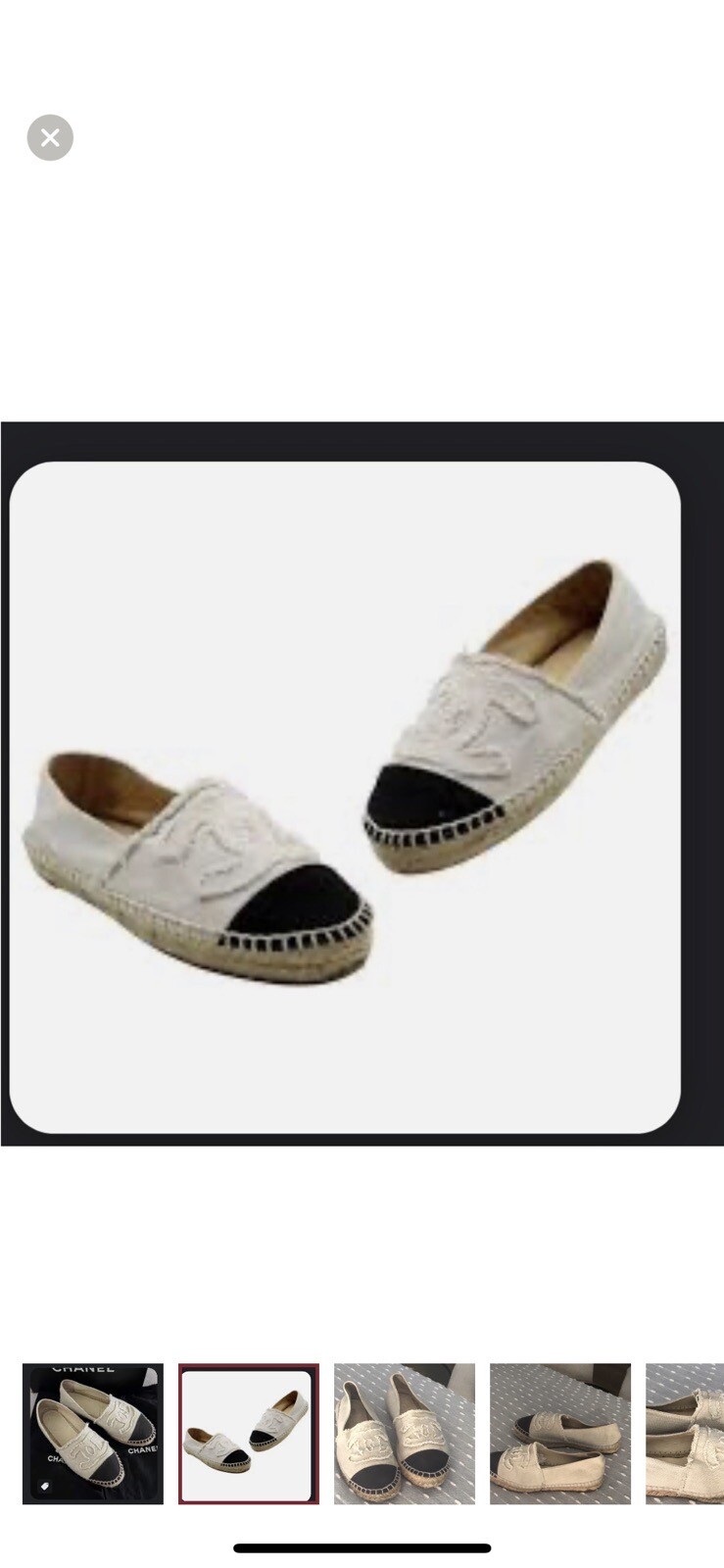 CHANEL Interlocking CC Logo Canvas Espadrilles - image 2