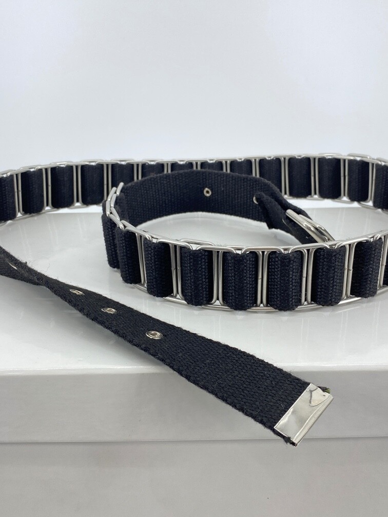 小物 HELMUT LANG AW98 Canvas chain belt Helmut Lang AW98 Chain Canvas Belt sz L made in Italy