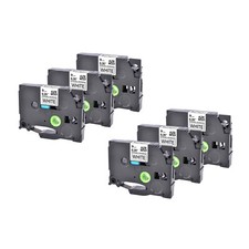 6PK Compatible with Brother P-Touch White Tape Strong Adhesive TZe TZ-S221 9mm