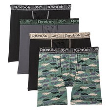 REEBOK MEN'S PACK 4 - 231 P35 UPC GREEN CAMO - SMALL - UNDERWEAR X4 BOXER BRIEF