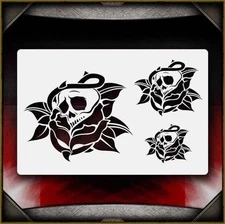 Skull Rose Airbrush Stencil Template Airsick