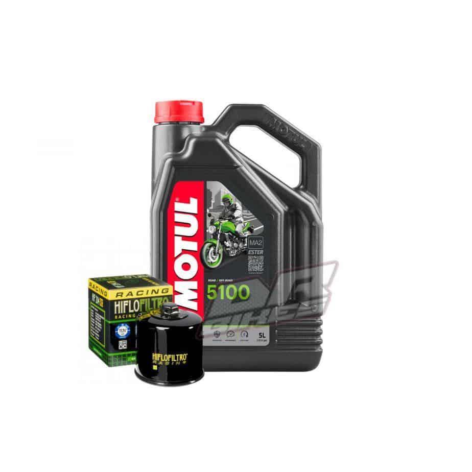 Motul 5100 10W40 Engine Oil & Filter Kit For Kawasaki Z750 (2004-2007) | 4-Liter Synthetic Blend